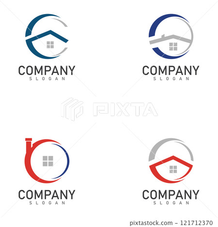 c letter real estate logo design template home vector 121712370