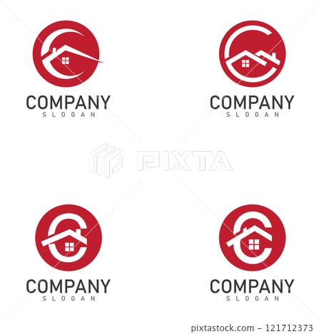 c letter real estate logo design template home vector 121712373