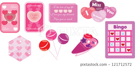 set of valentine elements set of valentine elements 121712572