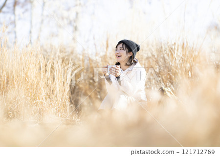 Woman enjoying hiking Woman enjoying hiking 121712769