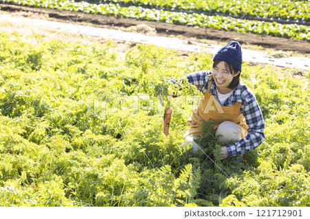 田間勞動的女農圖片 121712901