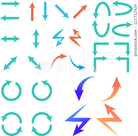 Simple illustration set of various arrows Simple illustration set of various arrows 121712929