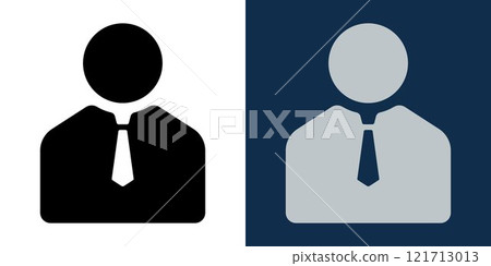 Simple business man icon. Icon of a Man in a Suit with a Tie. Businessman icon symbol 121713013