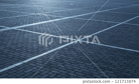 陽光下反射的石頭路面 陽光下反射的石頭路面 121713874
