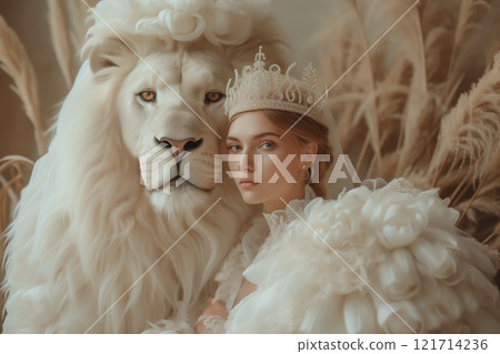 女王與獅子 AI 生成的素材 女王與獅子 AI 生成的素材 121714236