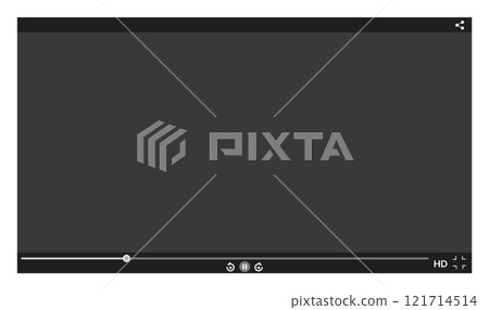 Video player template interface. Video hosting mockup, social media concept. Web video channel or mobile app. Desktop live stream Video player template interface. Video hosting mockup, social media concept. Web video channel or mobile app. Desktop live stream 121714514