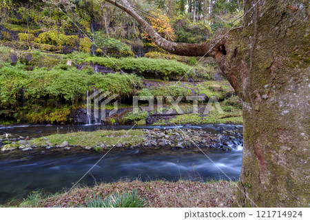山梨縣都留市的太郎瀑布和次郎瀑布 121714924
