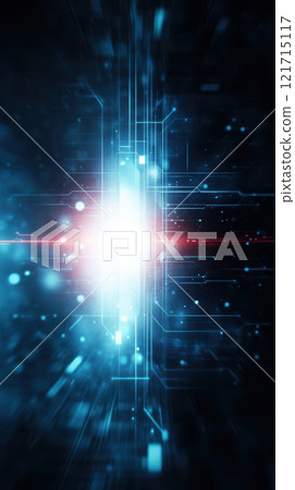 Futuristic digital light burst with glowing lines and particles Futuristic digital light burst with glowing lines and particles 121715117