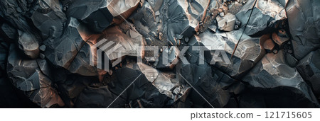 Surreal stone textures with organic shapes, offering a prehistoric or ancient architectural feel. 121715605