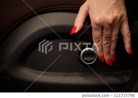 Positioning car seat by hand for optimal comfort and ergonomic support while driving Positioning car seat by hand for optimal comfort and ergonomic support while driving 121715798