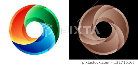 Creative abstract colorful circle. Geometric spiral as logo or icon template. Creative abstract colorful circle. Geometric spiral as logo or icon template. 121716165