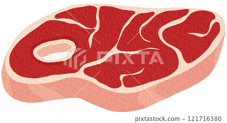 Raw beef tenderloin. Beef steak on white background. Food theme. Vector illustration	 121716380