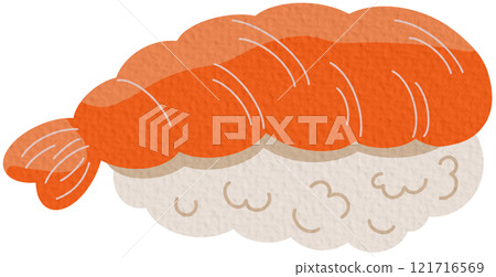 Sushi set. Asian Food. Perfect for restaurant cafe and print menus. Vector hand draw cartoon illustration on white background.	 121716569