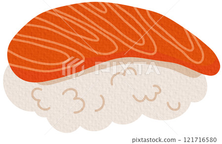 Sushi set. Asian Food. Perfect for restaurant cafe and print menus. Vector hand draw cartoon illustration on white background.	 121716580