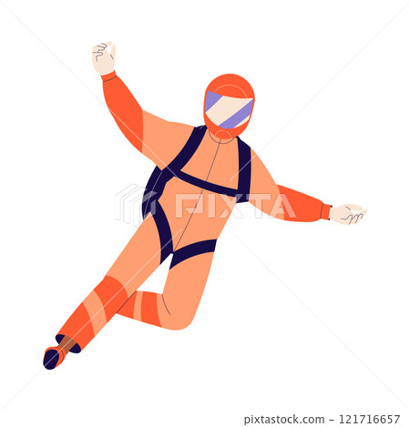 Man Skydiver in Flight Free Falling with Parachute Vector Illustration Man Skydiver in Flight Free Falling with Parachute Vector Illustration 121716657