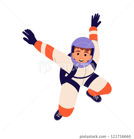 Man Skydiver in Flight Free Falling with Parachute Vector Illustration Man Skydiver in Flight Free Falling with Parachute Vector Illustration 121716660