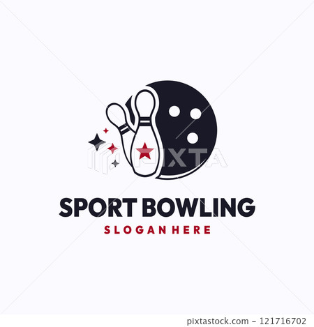 Bowling sport logo design template. Bowling tournament concept. Creative vector symbol. 121716702