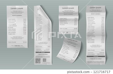 Paper receipt bill collection 121716717