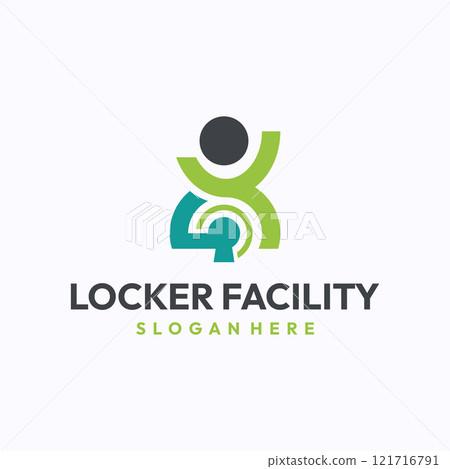 Locker facility logo design template. Public access locker service concept. Creative vector symbol. 121716791