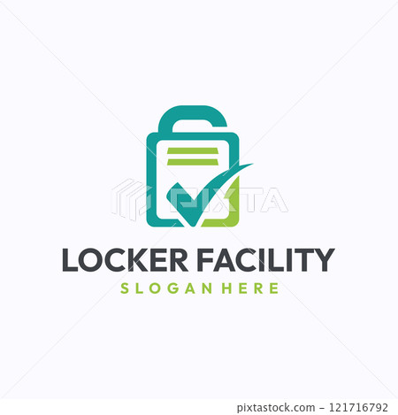 Locker facility logo design template. Public access locker service concept. Creative vector symbol. 121716792