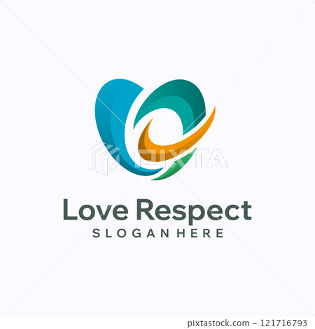Heart logo design template. Love with check mark concept. Creative vector symbol. 121716793