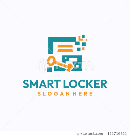 Smart locker logo design template. Safe storage technology concept. Creative vector symbol. Smart locker logo design template. Safe storage technology concept. Creative vector symbol. 121716831