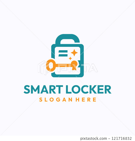 Smart locker logo design template. Safe storage technology concept. Creative vector symbol. Smart locker logo design template. Safe storage technology concept. Creative vector symbol. 121716832