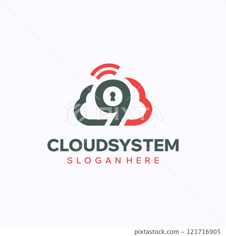 Cloud number 9 logo design template. Cloud tech software concept. Creative vector symbol. 121716905