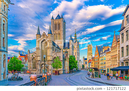 Ghent city historical center, East Flanders province, Flemish Region, Belgium 121717122