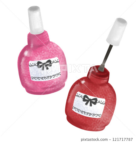 指甲油粉紅色和紅色 121717787