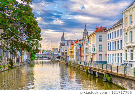 Ghent city historic centre, East Flanders province, Flemish Region, Belgium 121717796