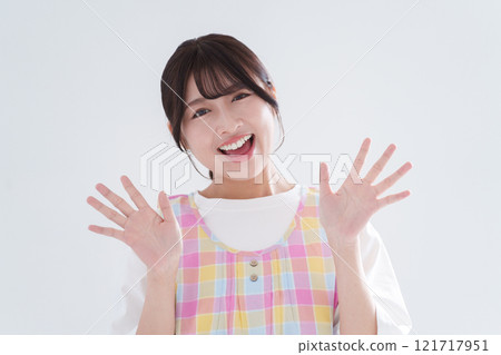 Nursery teacher waving 121717951