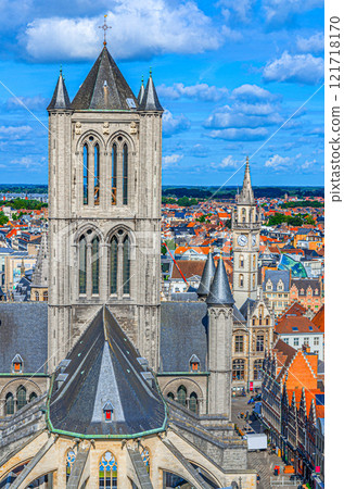 Ghent city historic centre, East Flanders province, Flemish Region, Belgium 121718170