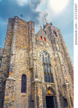 Kortrijk old town, Flemish Region, Belgium 121718307