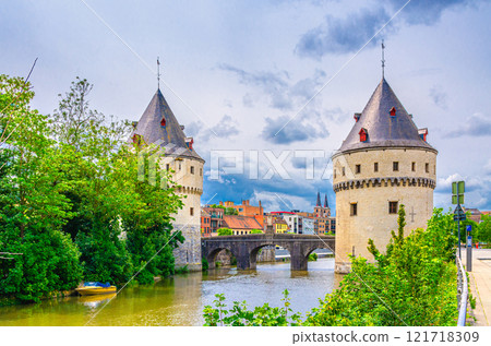 Kortrijk old town, Flemish Region, Belgium 121718309