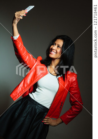 Beauty girl taking selfie Beauty girl taking selfie 121718461