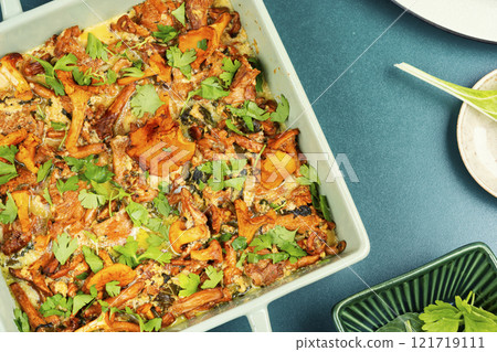 Mushroom frittata,chanterelle omelette. 121719111