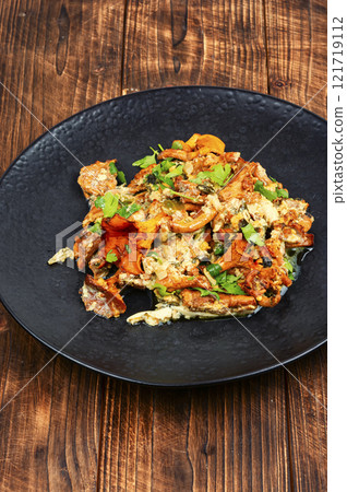 Tasty vegetable omelette. 121719112