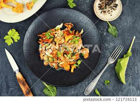 Egg omelet with mushrooms. 121719113