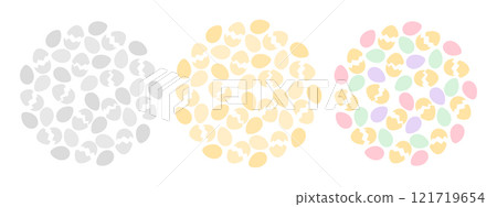 Eggs and Cracked eggshell Circular Backgrounds colorful, golden and grayscale Set 3. Easter backdrop Eggs and Cracked eggshell Circular Backgrounds colorful, golden and grayscale Set 3. Easter backdrop 121719654