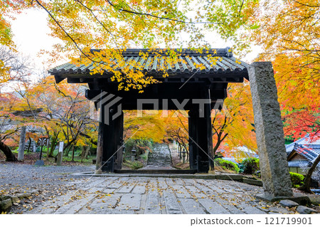 秋天的秋月城遺址 黑門 福岡縣朝倉市 121719901