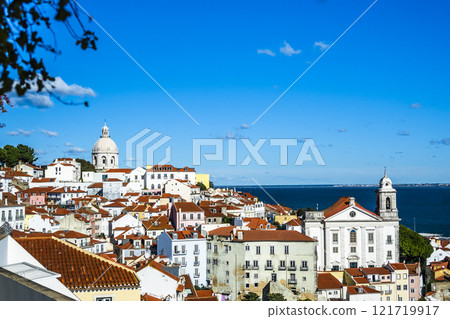 View of San Vicente de fora Church from Miradouro das Portas do Sol Observation Deck, Largo Porta do Sol, Lisbon. View of San Vicente de fora Church from Miradouro das Portas do Sol Observation Deck, Largo Porta do Sol, Lisbon. 121719917
