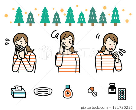 花粉熱圖像插圖集 花粉熱圖像插圖集 121720255