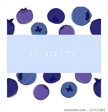 Card template with graphic line blueberries, vector frame border seamless, hand painted on a transparent background Card template with graphic line blueberries, vector frame border seamless, hand painted on a transparent background 121721061