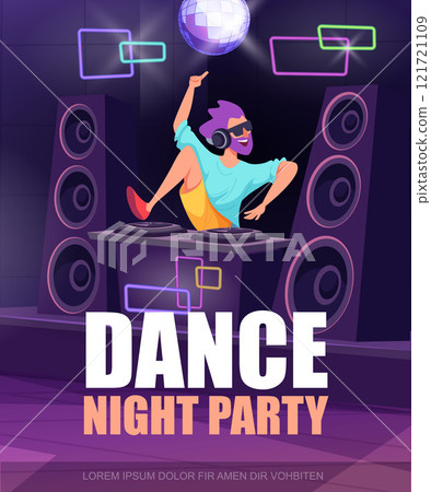 music dj. dance night party invitation poster with place for text. vector template music dj. dance night party invitation poster with place for text. vector template 121721109