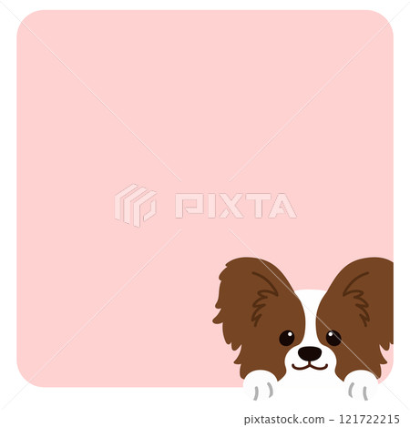 A simple and cute papillon peeking out from a square icon A simple and cute papillon peeking out from a square icon 121722215
