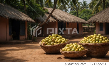 Harvested Apples in a Tropical Village 121722231