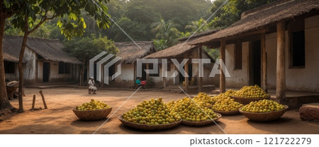Harvested Apples in a Tropical Village Harvested Apples in a Tropical Village 121722279
