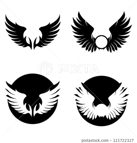 Black wings logo spread wide represent freedom and power. 121722327