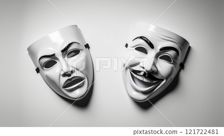 Theatrical Masks Representing Comedy and Tragedy 121722481